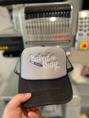 NEW Baked&Busy Embroidered Trucker Hat